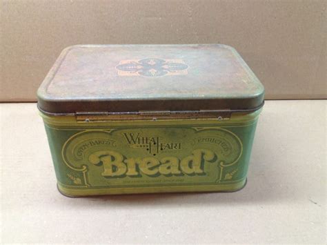 Vintage Wheat Heart Tin Metal Bread Box, Storage Container